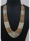 Gold And White Indian Sparkly Designer For Party And Functions Wedding Wear Latest New Mala Collection 1229